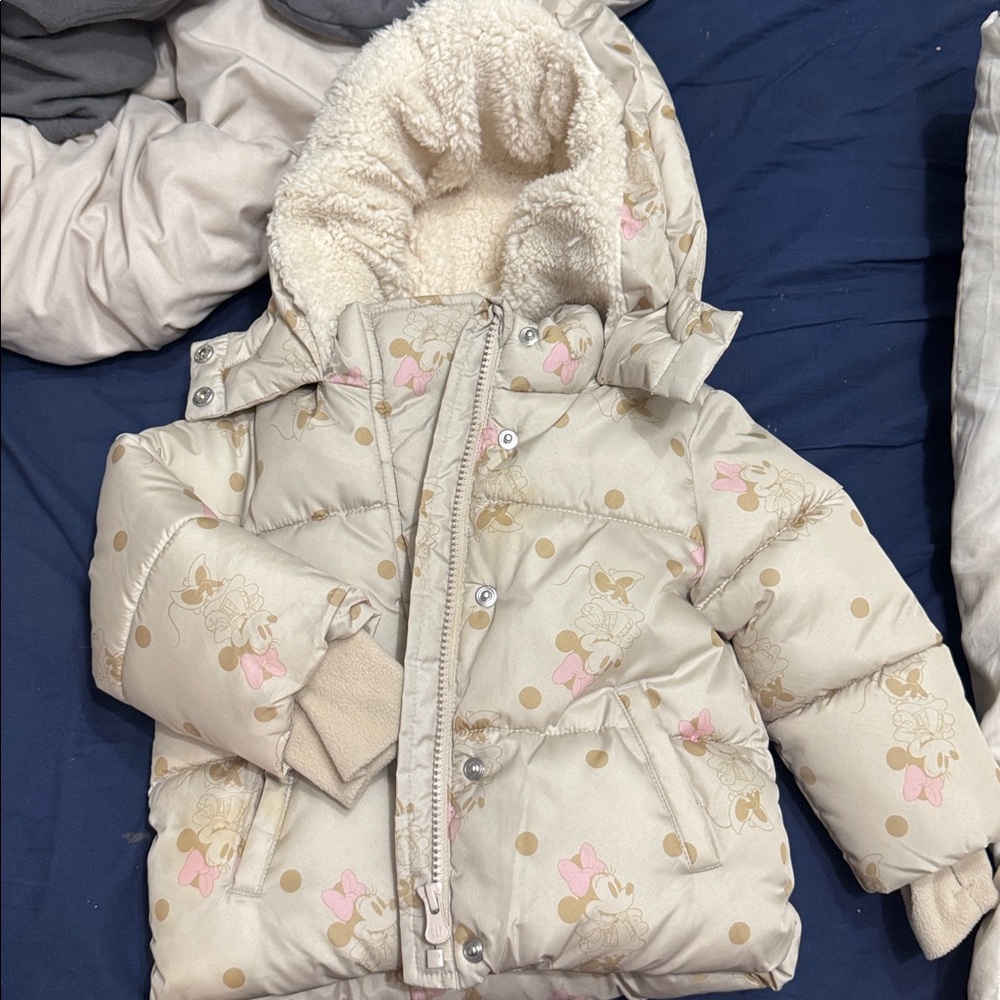 Baby Gap Disney Beige Jacket with Cartoon Accents